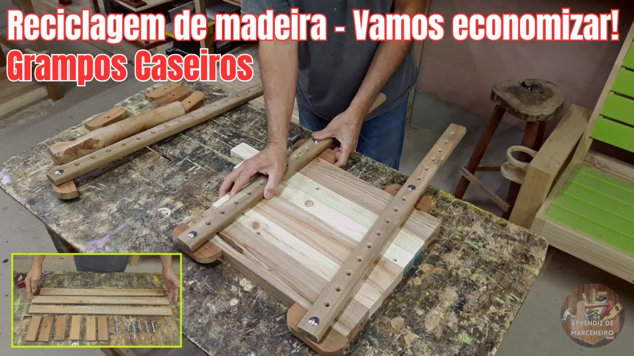 Grampo sargento de Madeira Mais Fácil e Mais Barato que eu já vi!