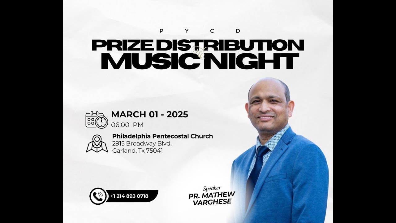 PYCD ANNUAL PRIZE DISTRIBUTION CEREMONY & WORSHIP NIGHT 2026 - March 1st, 2026