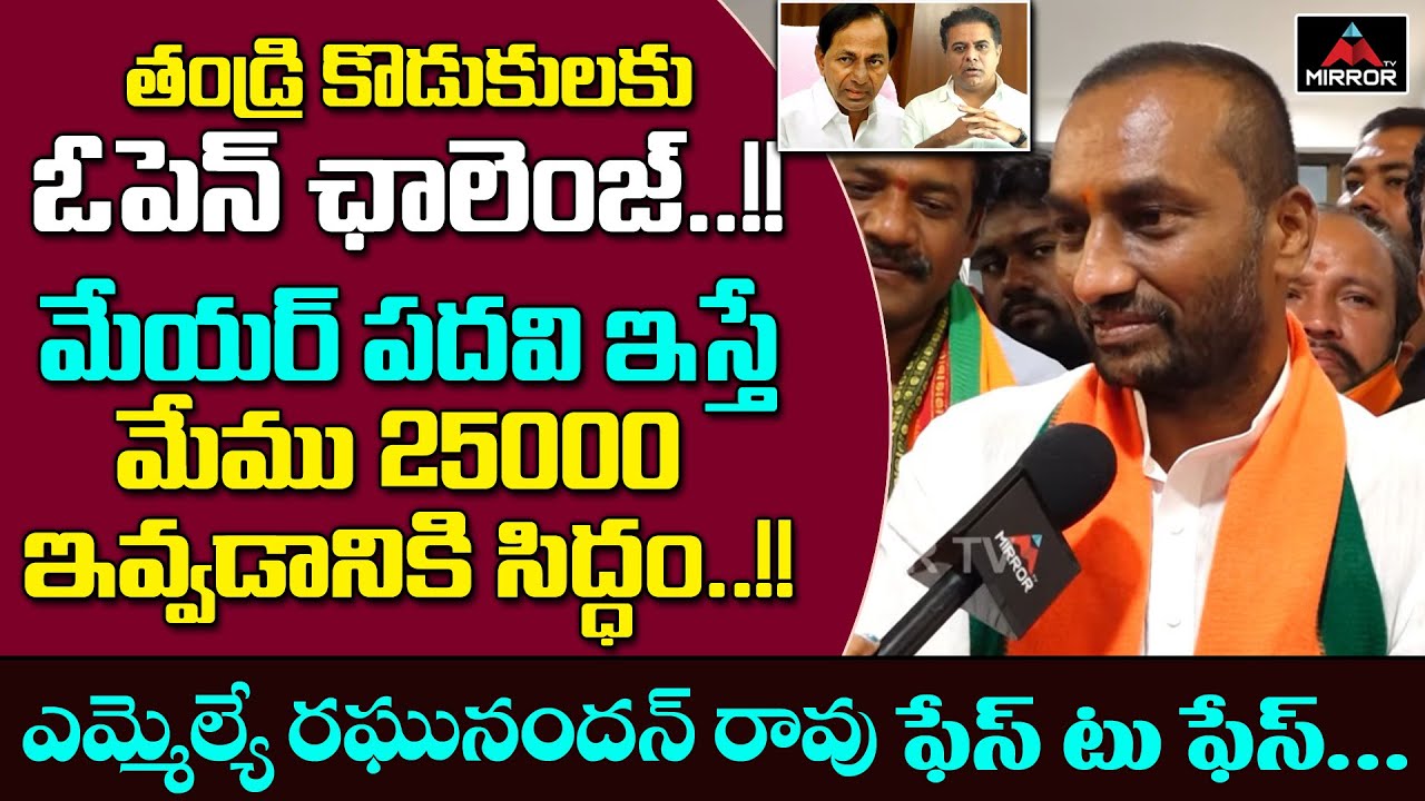 Dubbaka MLA Raghunandan Rao Powerful Interview After GHMC Elections 2020 | Bandi Sanjay | Mirror TV