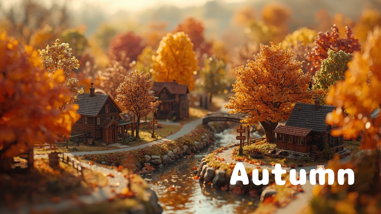 Autumn Miniature Village 🍂 | Calm Ambient Scene