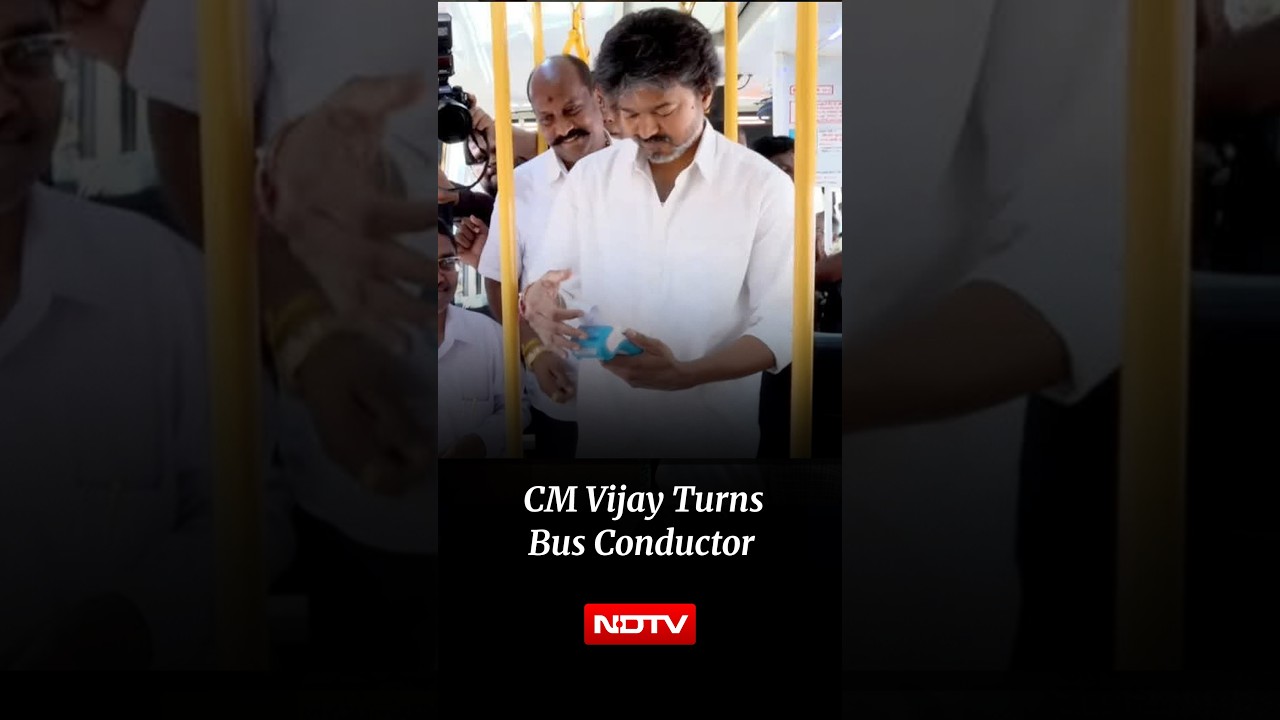 CM Vijay Turns Bus Conductor, Hands Free Tickets To Women