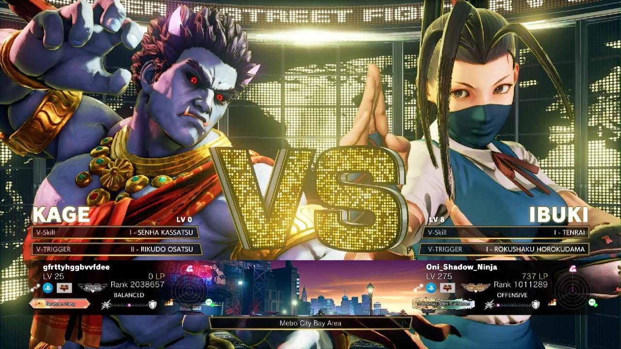 STREET FIGHTER V online match gfrttyhggbvvfdee VS Oni Shadow Ninja