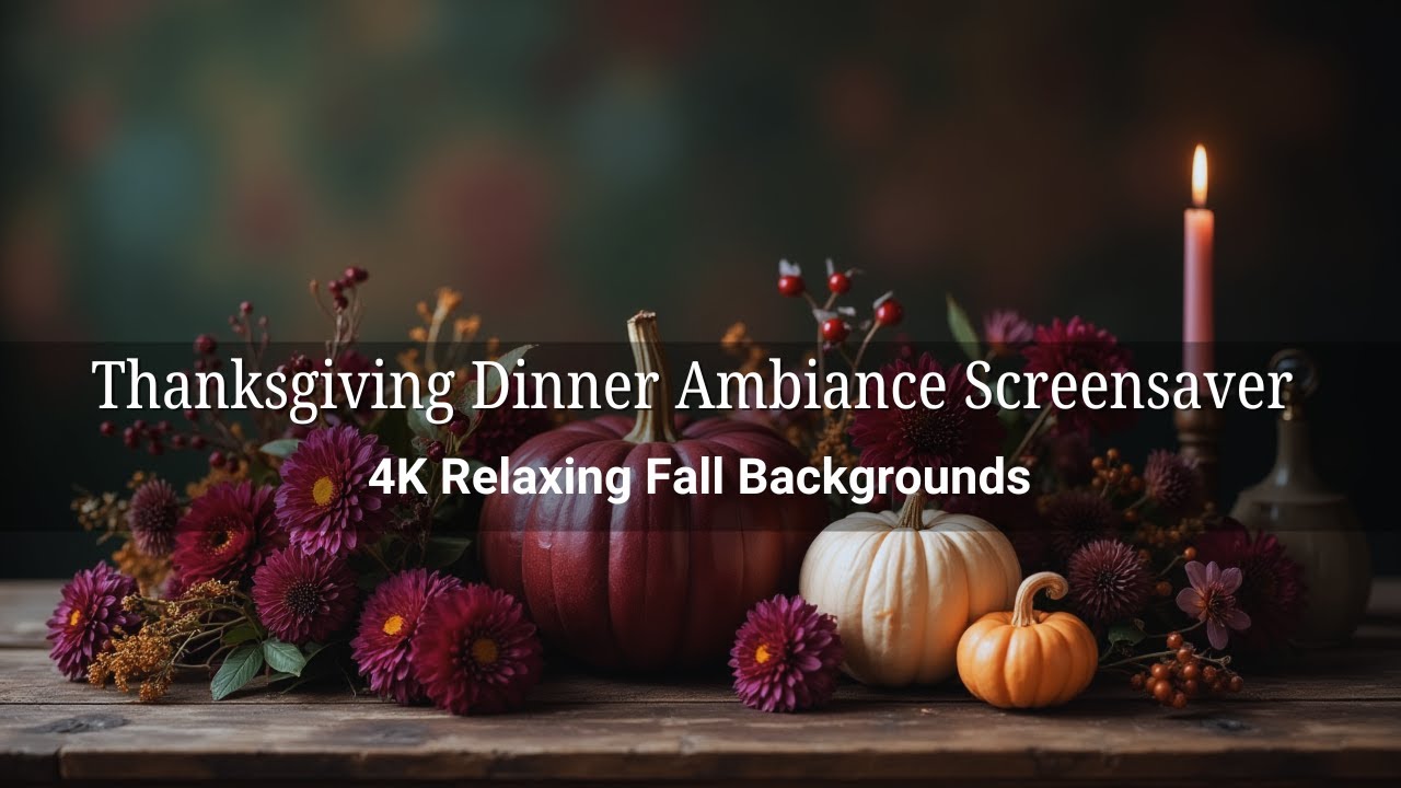 Relaxing Fall Backgrounds 🦃 Thanksgiving Dinner Ambiance Screensaver Mix (Moody, Bright & Cozy)