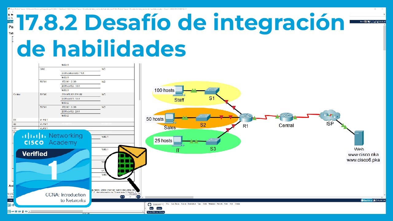 17.8.2 Packet Tracer 🔍📨 - Desafío de integración de habilidades (CCNA Curso 1)