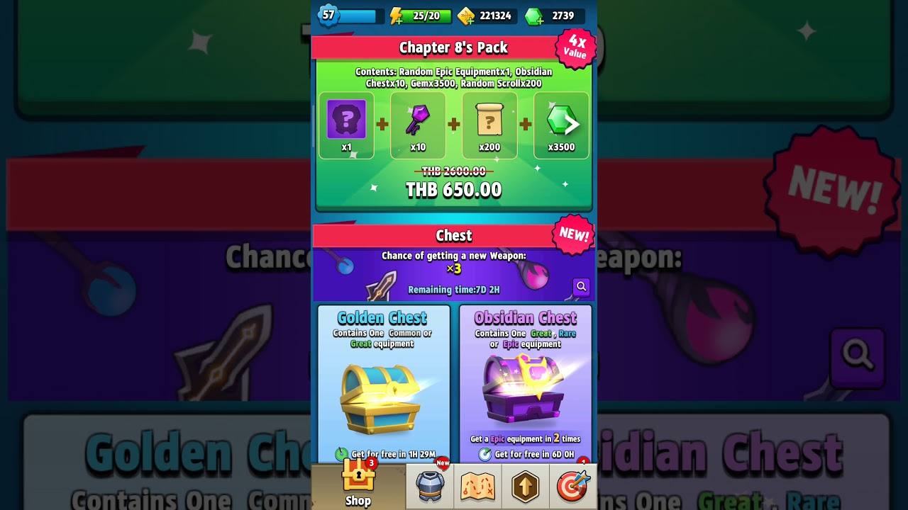 11 Obsidian Chests opening Archero 2020