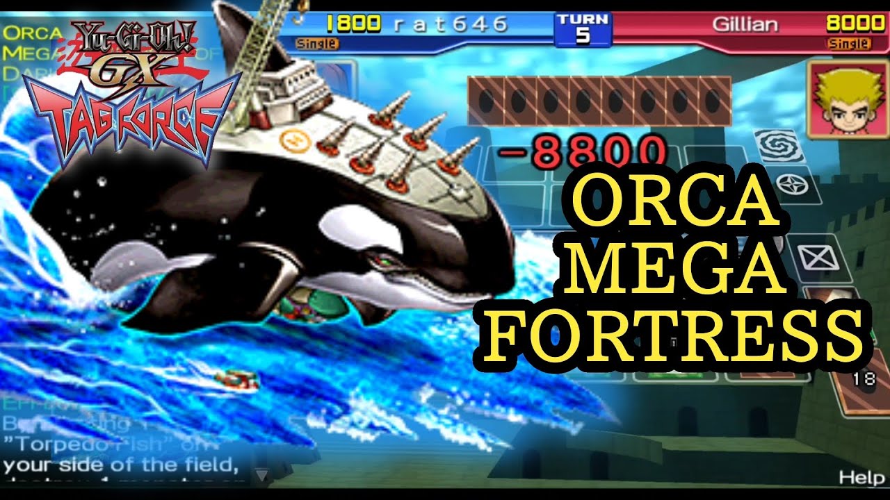 Orca Mega-fortress of Darkness vs. Gillian [ Yugioh GX Tag Force 1 ]