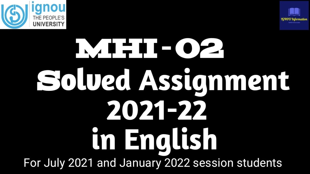 MHI-02 Solved assignment 2022 in English