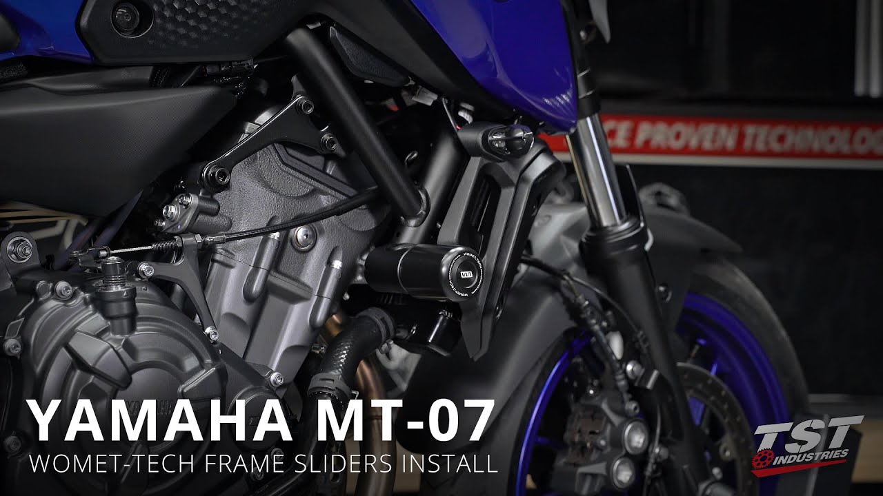 Как установить слайдеры рамы Womet-Tech на Yamaha MT-07 2021+ от TST Industries