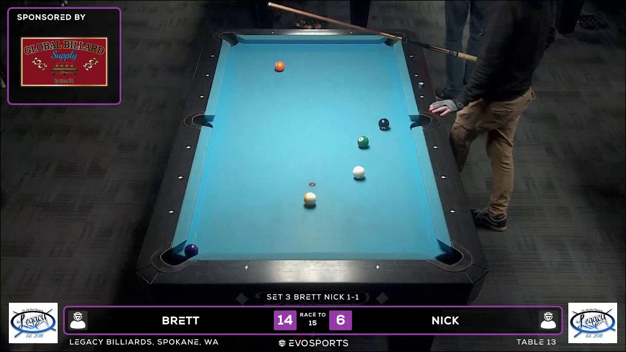 BRETT  vs NICK - LEGACY BILLIARDS - TABLE 13 | EvoSports