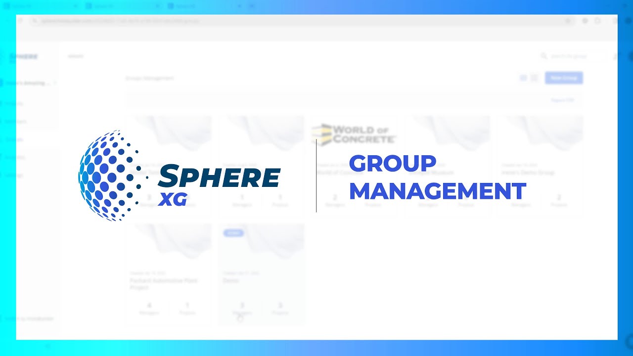 FARO Sphere XG Workspace Dashboard - Group Management
