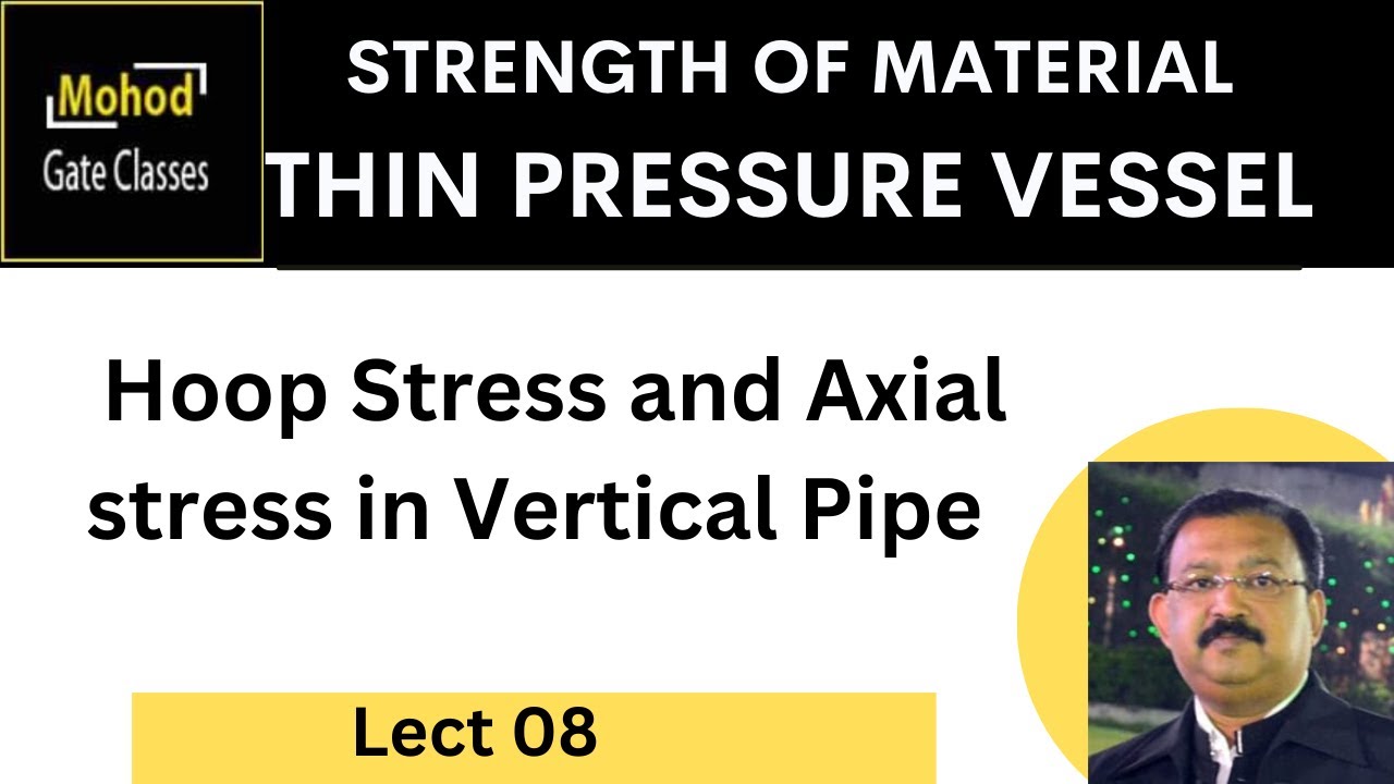 Thin Pressure vessel 08 | Hoop Stress |and Axial stress in Vertical Pipe