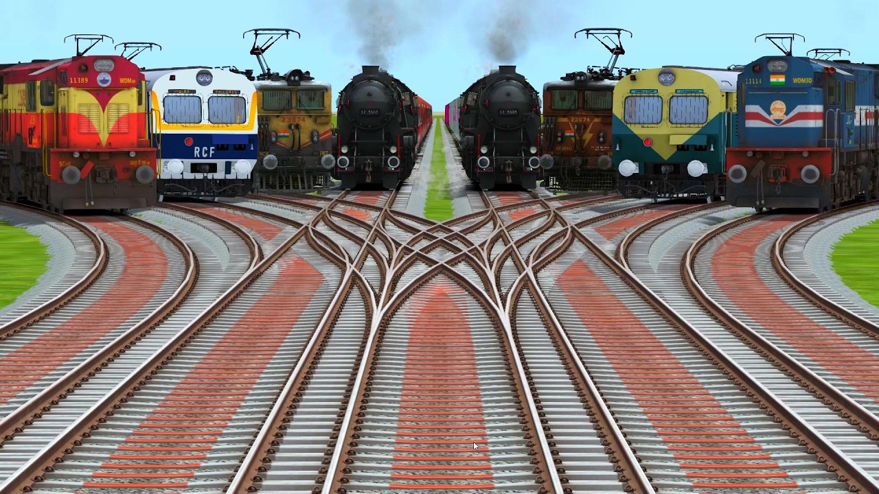 🤢Eights High Graphics Trains Crossing At Curves Railroad | When All Locomotives Meet on One Track