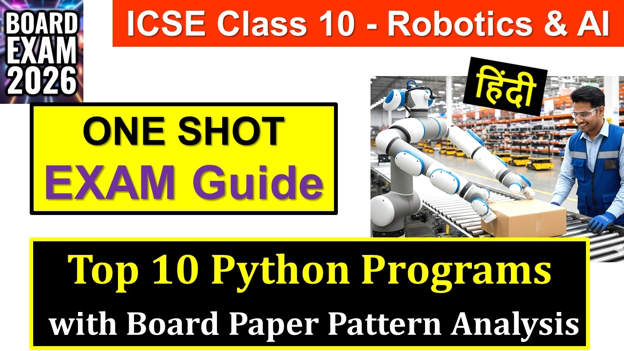ICSE Class 10 Robotics & AI: Top 10 Python Programs for Board Exam 2026 | Expected Questions (Set 1)
