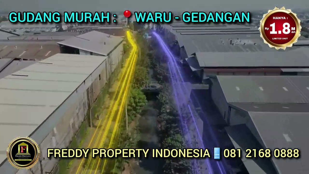 🌈 GUDANG MEWAH MURAH : WARU - GEDANGAN , HANYA : Rp 1,8 M + OFFICE
