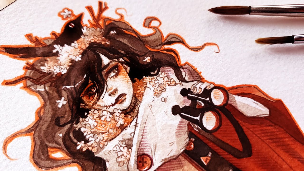 ★ INK Illustration Full art Process // HaeJin!Traveler character design
