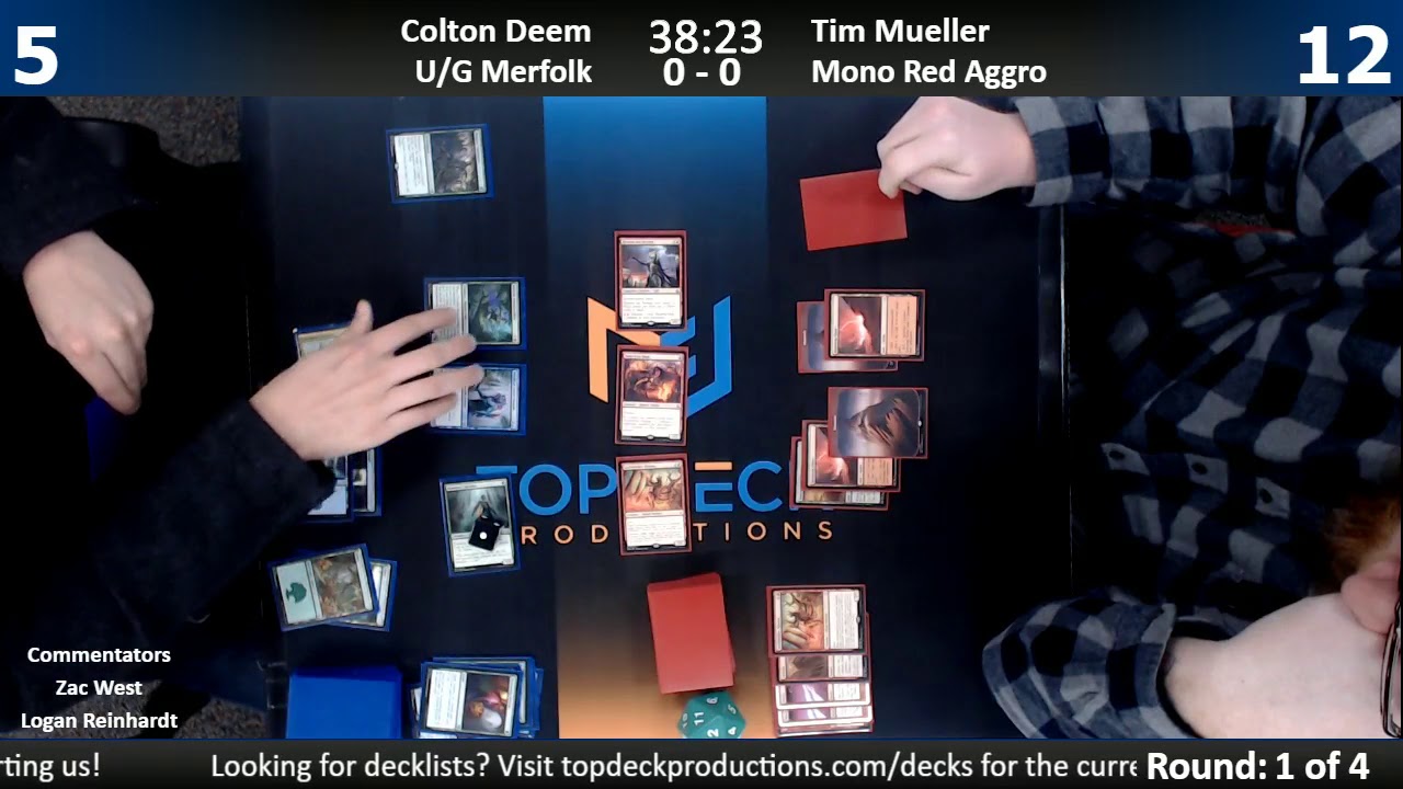 Standard Store Championship 12/27/17: Colton Deem (U/G Merfolk) vs Tim Mueller (Mono Red)