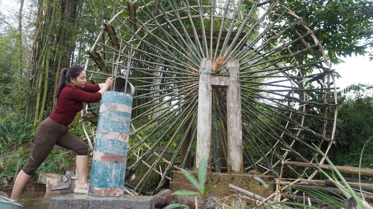 Restore the old water wheel after the big flood - install a trash screen system