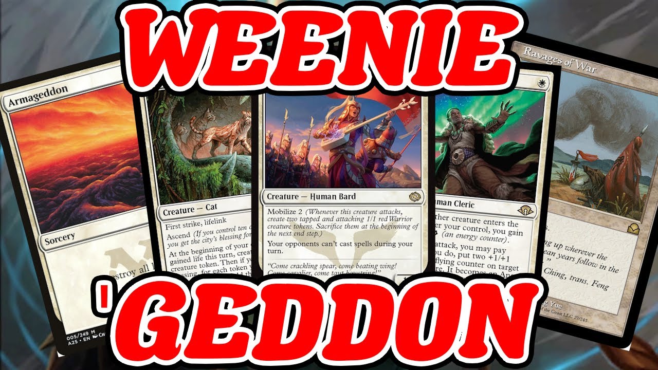 WEENIE 'GEDDON! Legacy Monowhite White Weenie Aggro deck with Armageddon MTG