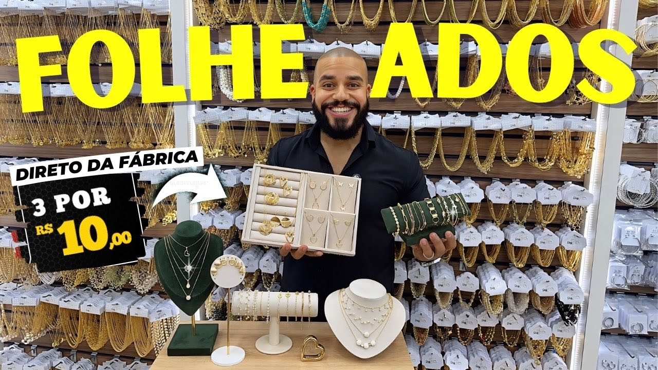 25 de MARÇO | FOLHEADOS A OURO DIRETO DA FÁBRICA Para REVENDA + BARATO QUE FOLHEADOS NO BRÁS ATACADO