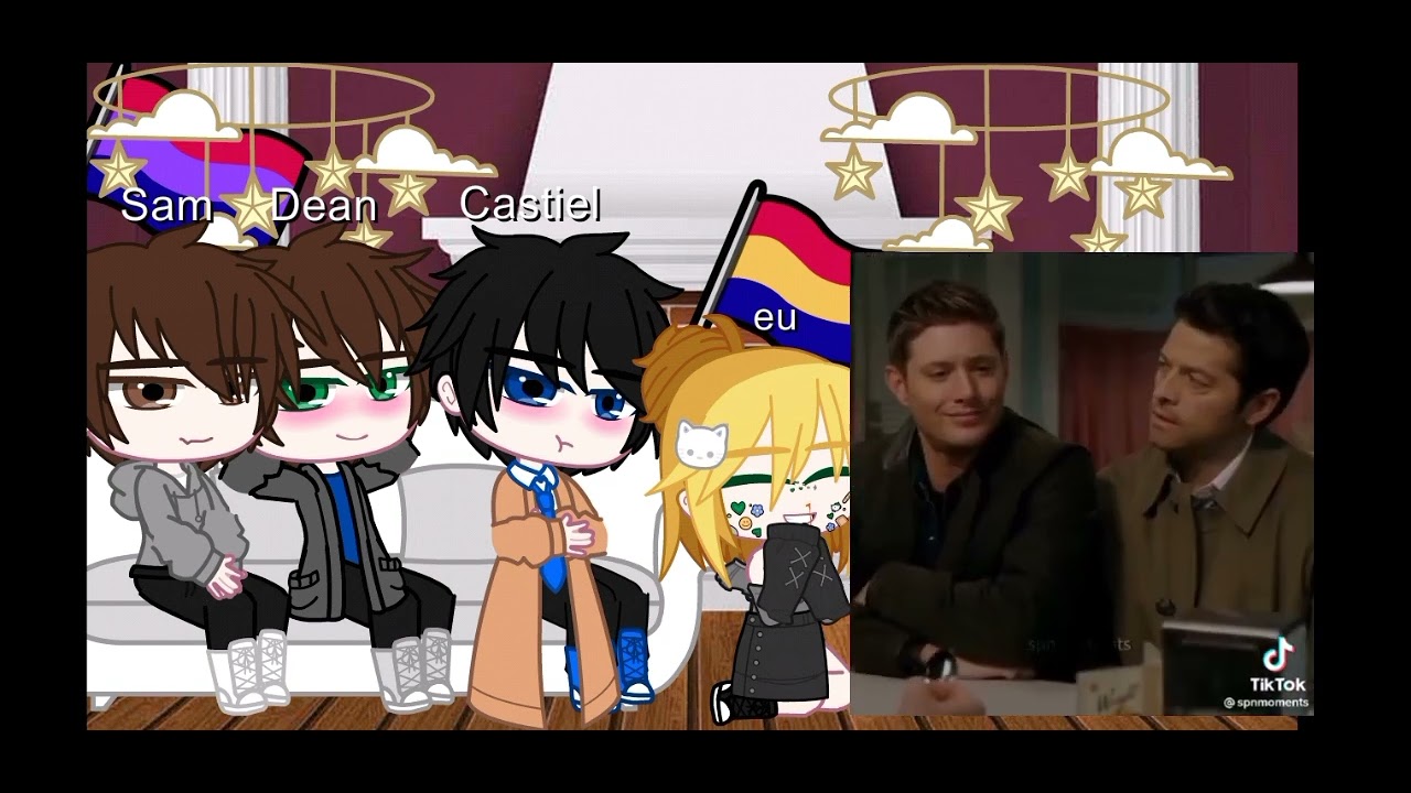 sobrenatural reagindo a {Casdean} e ao Dean e ao Castiel { Feliz Natal }