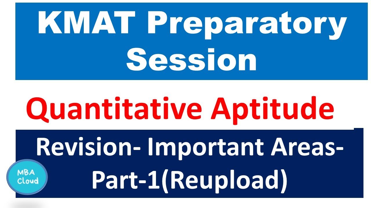 KMAT 2023|Preparatory Videos| Quantitative Aptitude| MBACloud