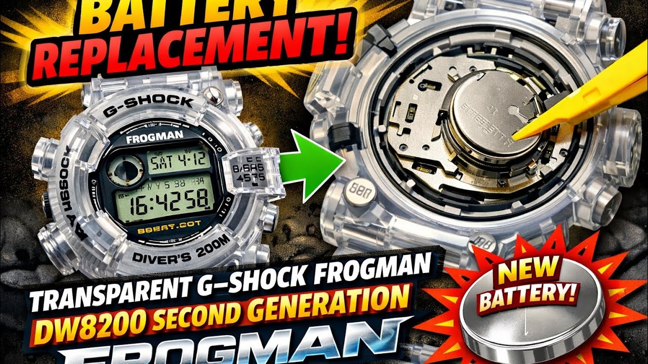 Battery replacement for GShock Frogman (DW8200) #gshock #frogman #dw8200 #gnews1008 