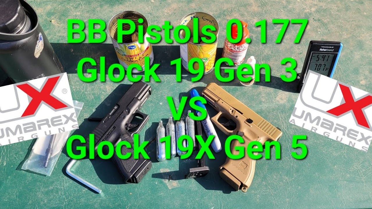Replica BB Pistols Glock 19 Gen 3 Vs Glock 19X Gen 5 CO2 powered BB .177 caliber