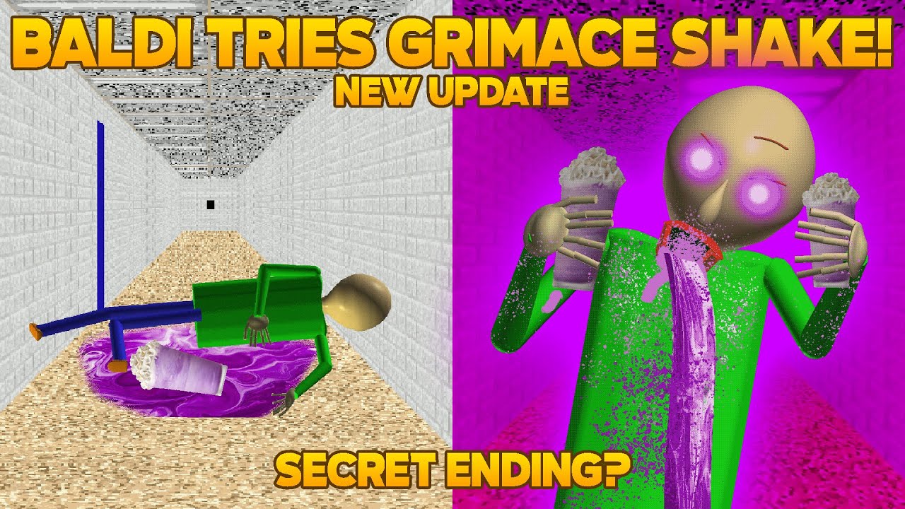 Baldi is Crazy! | Baldi Tries Grimace Shake! V1.2 [Baldi's Basics Mod]