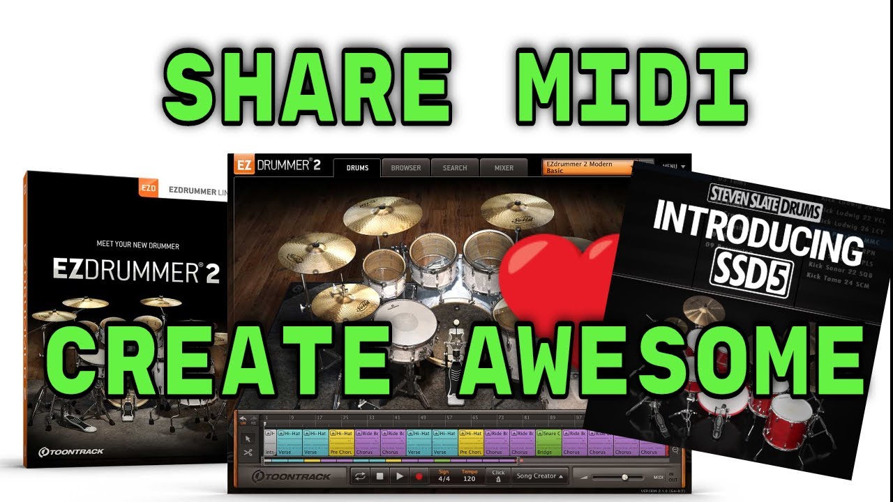 Как делиться MIDI-пакетами с помощью EZ Drummer 2 и SSD5