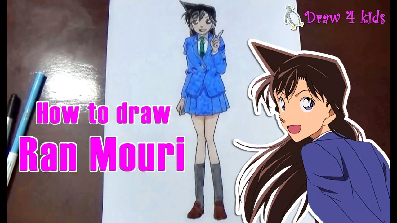 How to draw Ran Mouri from Detective Conan | D4K