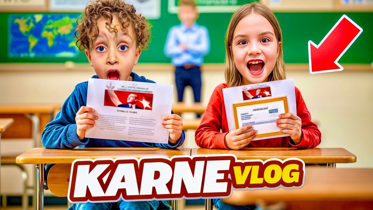 KUZEY ELİF KARNE G&Uuml;N&Uuml; VLOG !! KUZEY ELİF KARNE HEDİYESİ İSTEDİ !!