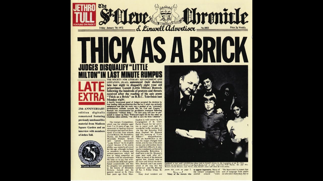 JETHRO TULL - Thick As A Brick (Remastered Full Album, 1997)