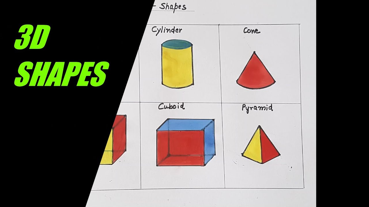 How to draw simple and easy 3D SHAPES / Step by step drawing of shapes / SHAPES
