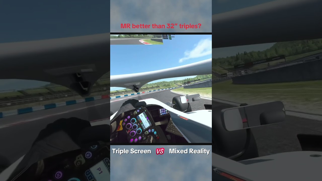 Triple screen VS Mixed Reality - 32&rdquo; triple screen VD Mixed Reality #simulator #iracing  #simracing
