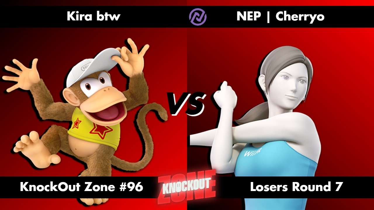 KnockOut Zone #96 - SSBU Losers Round 7 - Kira btw (Diddy Kong) vs Cherryo (Wii Fit Trainer)