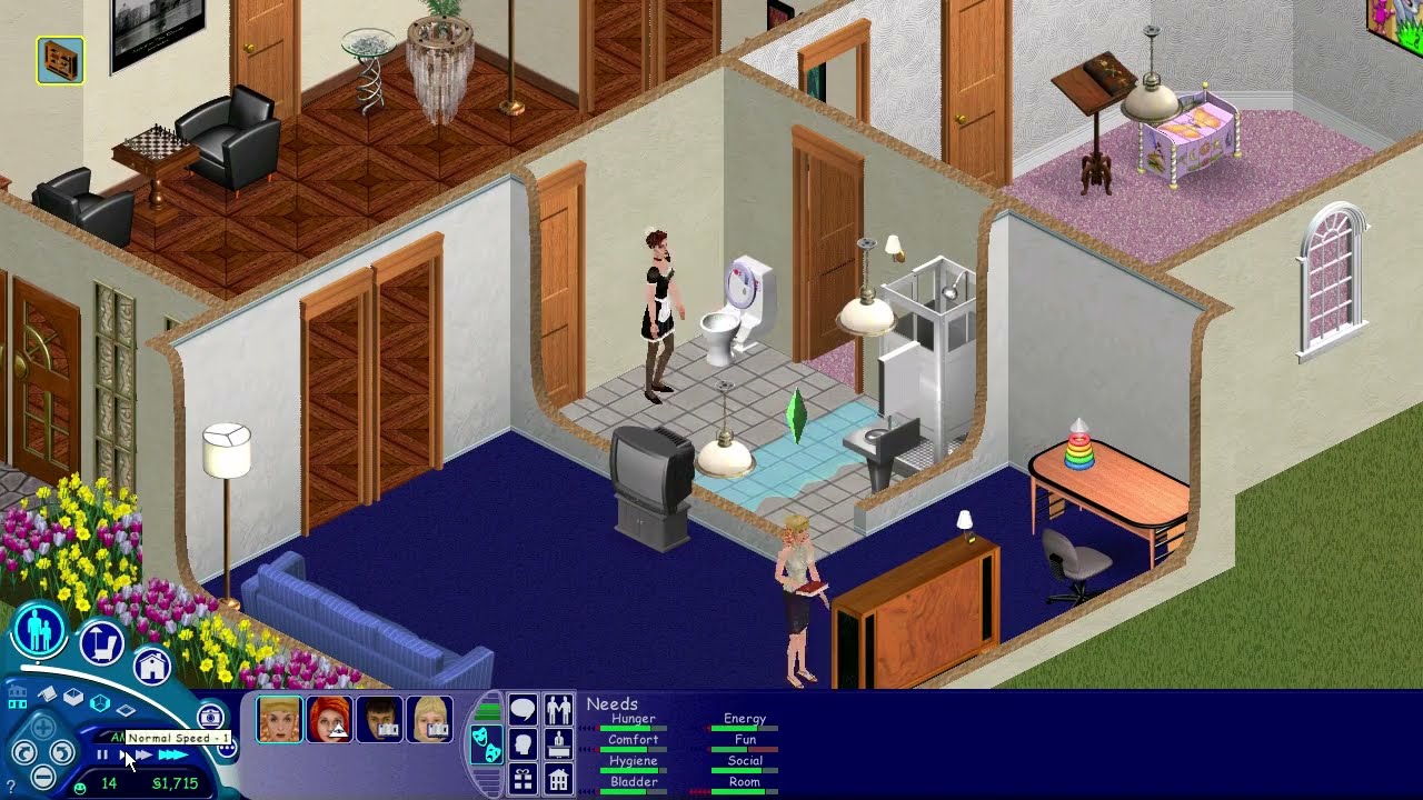 The Sims 1 Gameplay - The Invisible Friend Who Hates Hugs :/ (No Commentary)