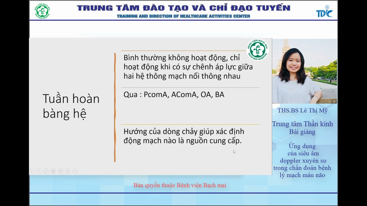 Đào tạo trực tuyến: Ứng dụng của siêu âm doppler xuyên sọ trong chẩn đoán bệnh lý mạch máu não