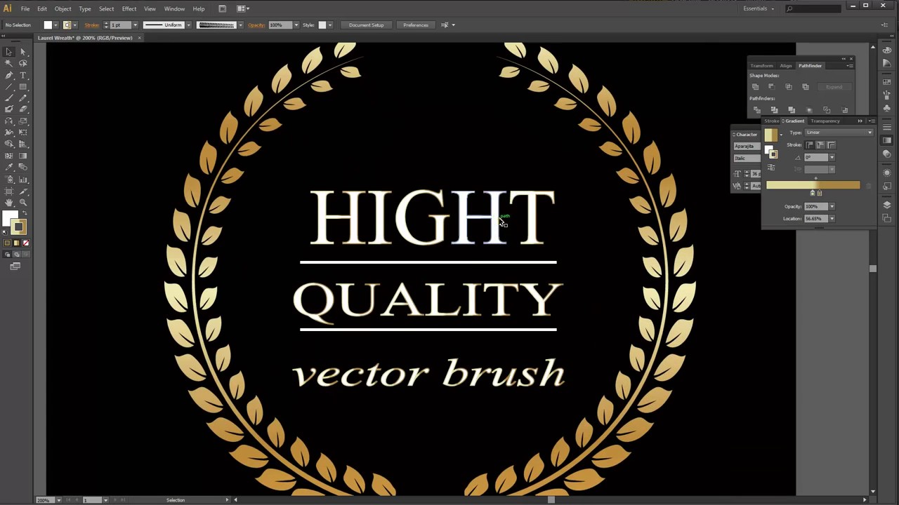 How to create a Golden Laurel Wreath Vector in Adobe Illustrator