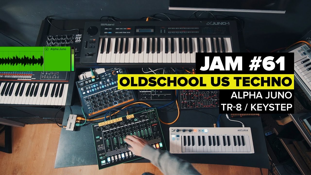 Jam 61 Etudes Alpha #Juno IV US Oldschool #Techno w Roland #TR8 KeyStep Alpha Juno