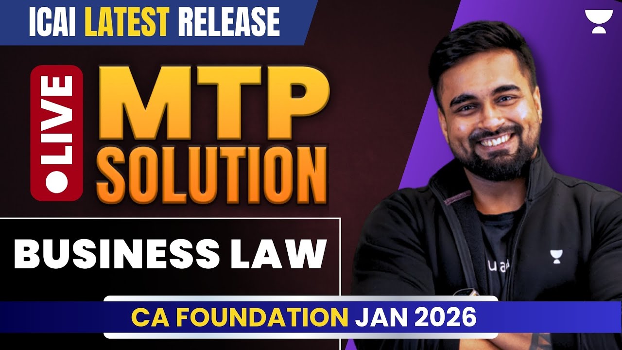 ICAI MTP New Release | Business Laws Solutions Explained | CA Foundation Jan'26 | CA Shantam Gupta