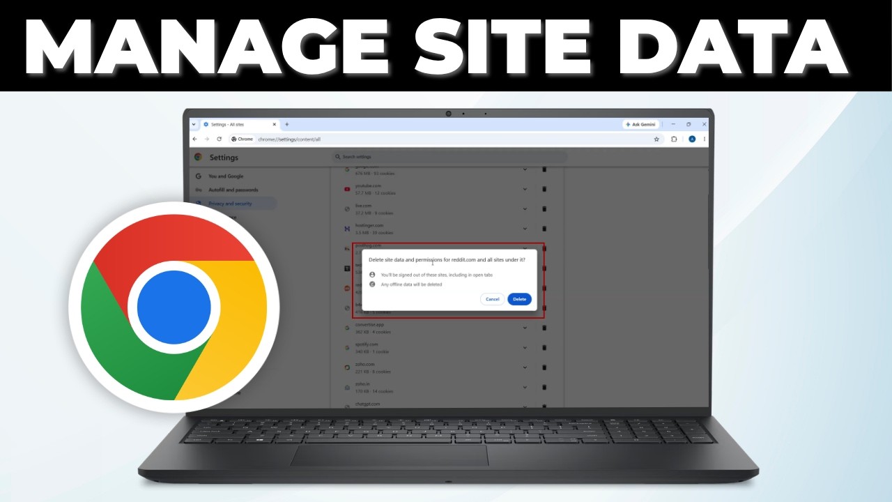 Как управлять данными сайтов и файлами cookie в Google Chrome