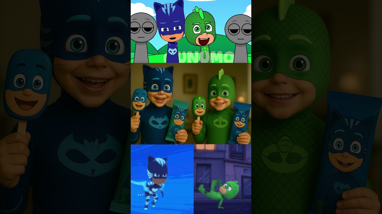 Incredibox Sprunki OC - PJ Masks Catboy and Gekko Eating Ice-Cream Challenge Meme! 