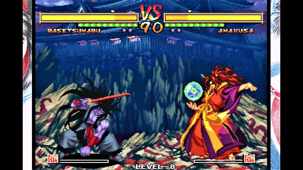Rasetsumaru vs Final Boss Amakusa (Hardest AI) & Ending - Samurai Shodown V Perfect Arcade Mode 4K