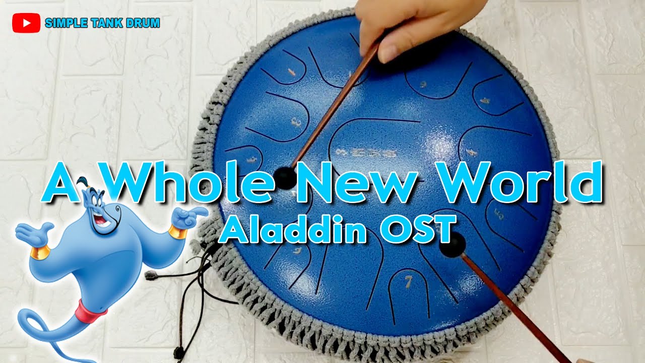 A Whole New World (Aladdin OST) - Steel Tongue drum / tank drum cover with tabs (E-book Vol.1)
