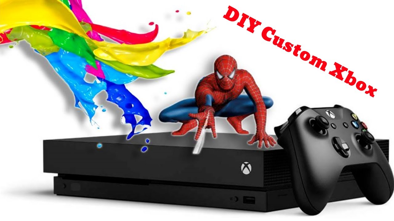 Microsoft Xbox One X + Controllers - Custom Painted Spider Man Inspired red / black #xbox #microsoft