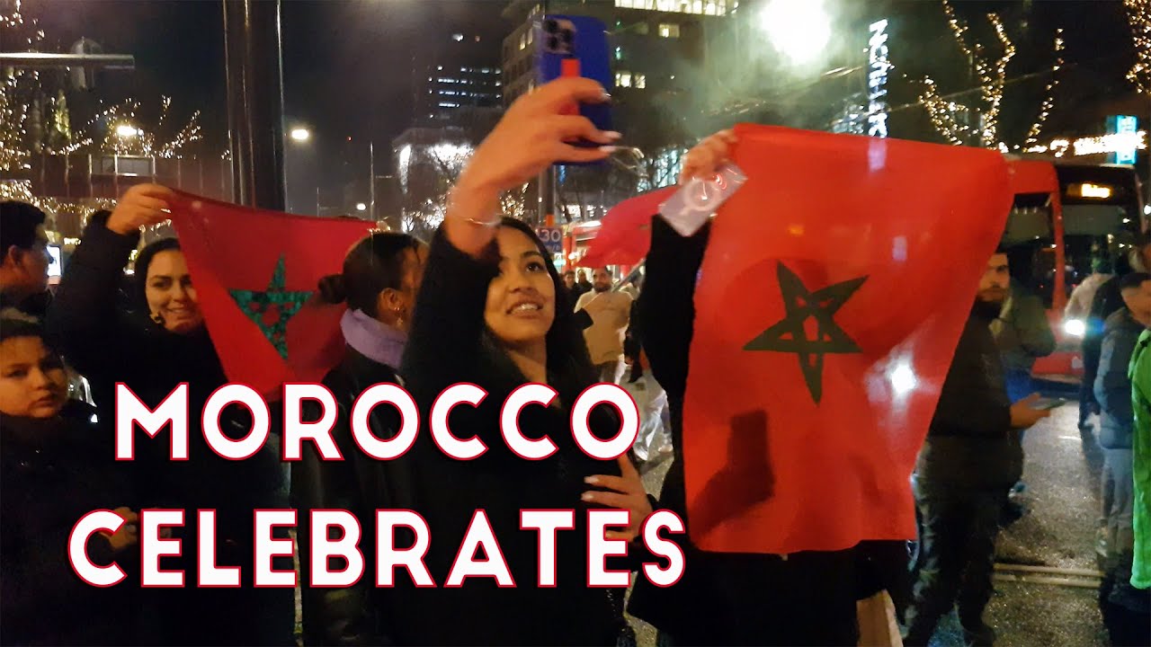 Morocco Celebration After Beating Spain on Penalties | Feest na Marokkaanse Winst