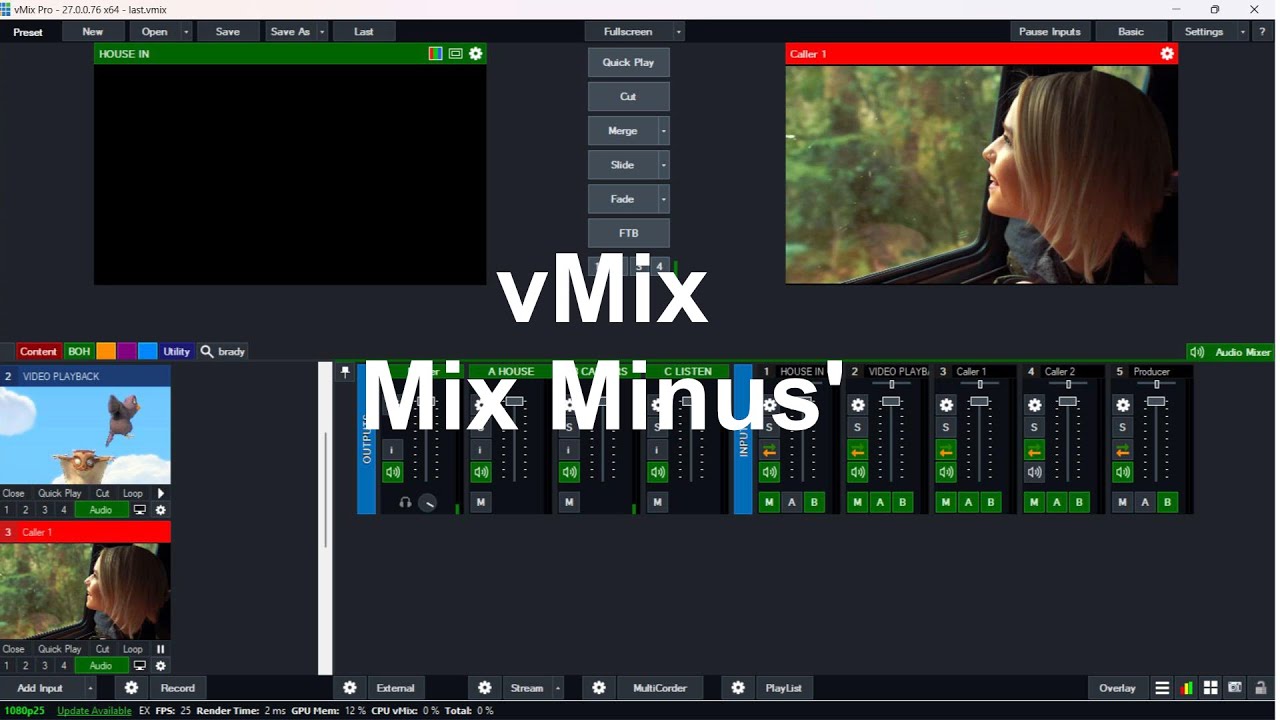 Mix Minus in vMix