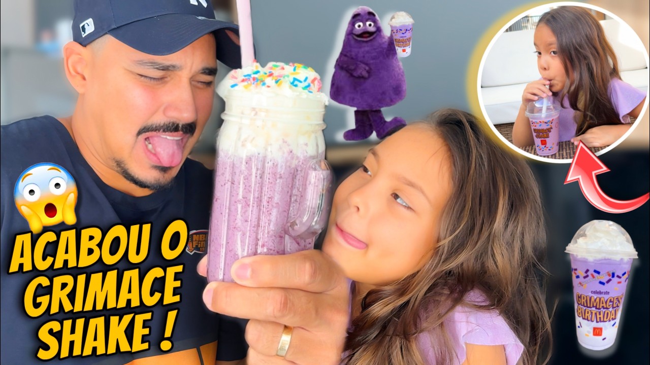 FIZ O MILKSHAKE DO GRIMACE EM CASA ! * algo estranho aconteceu no final 🫨*