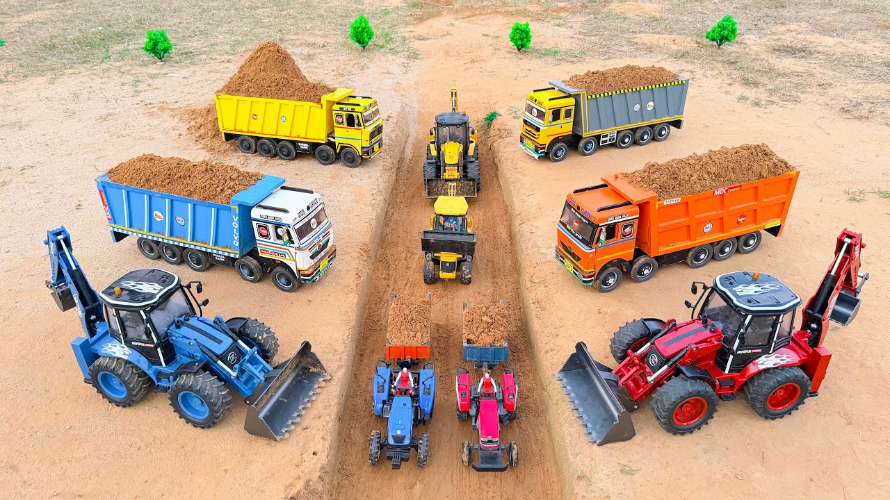 Going to new work Tata truck and Ashok Leyland | Mahindra Arjun novo | jcb cartoon
