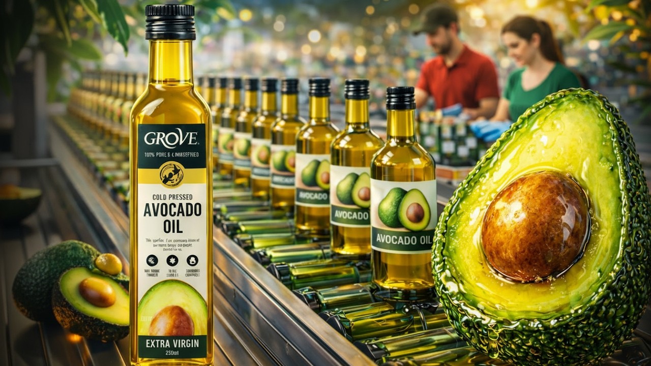 How Avocado Oil Is Really Made | From Harvest to Bottling (Factory Tour)